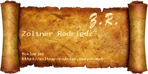 Zoltner Rodrigó névjegykártya